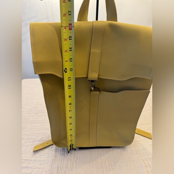 EUC! Yellow Leather Backpack - Picture 11 of 13
